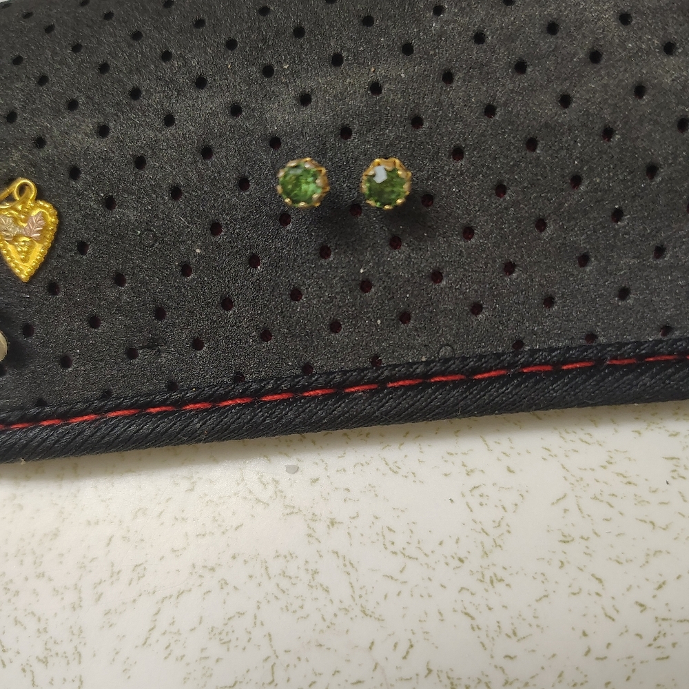 Vintage earrings musical note,opal,green stones